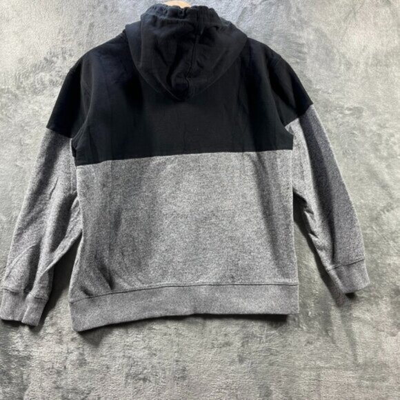 Roots Canada Hoodie Mens Gray Black Large Beaver Sweatshirt Pullover Colorblock - Picture 6 of 9